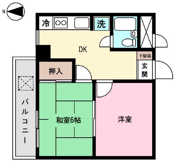並木パレス(2DK/5階)の間取り写真