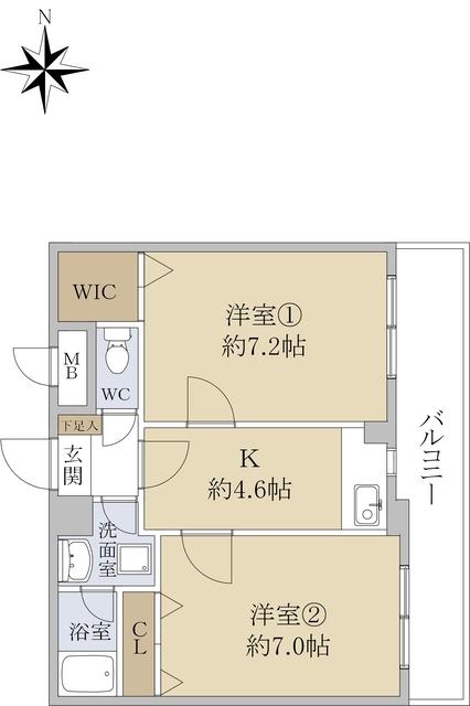 ギャロップ(2K/2階)の間取り写真