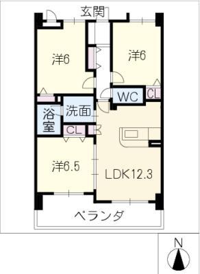 エバーウェル(3LDK/2階)の間取り写真