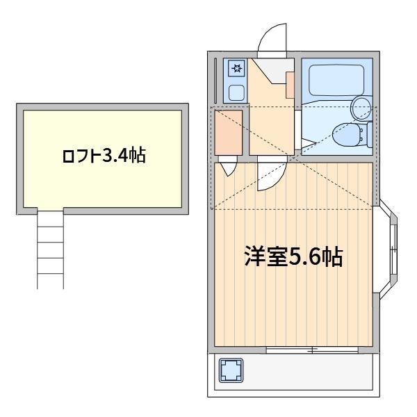 クラウンパレス大泉学園(1K/2階)の間取り写真