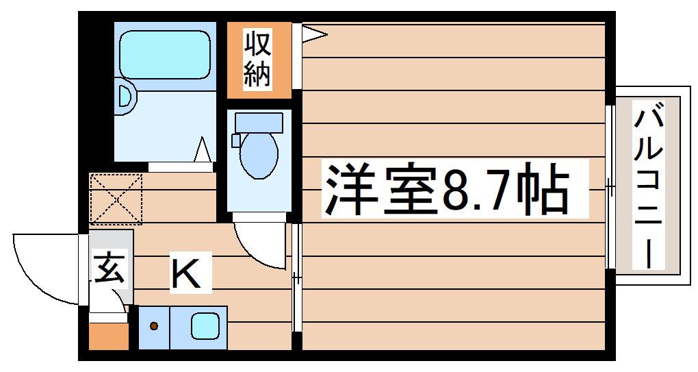 カーサ宮千代(1K/1階)の間取り写真