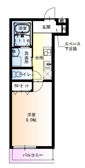 フジパレス西宮今津III番館(1K/1階)の間取り写真