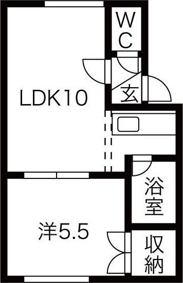 クレバーヒルズ(1LDK/1階)の間取り写真