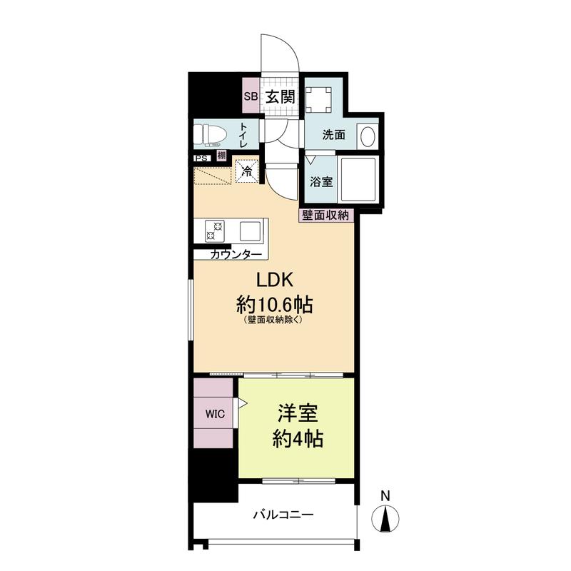 LA DOUCEUR玉造(1LDK/11階)の間取り写真