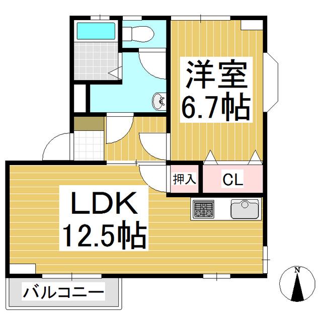 第7松本コーポ(1LDK/1階)の間取り写真