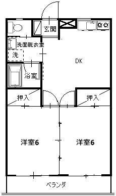 キャピタルハイツ(2DK/2階)の間取り写真