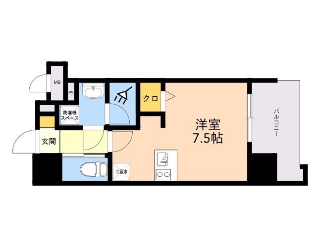 エンクレストALIVE白金(ワンルーム/5階)の間取り写真