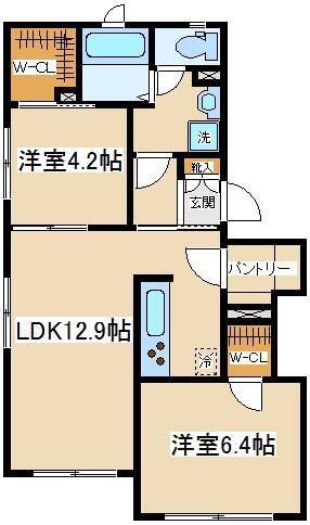 エルミタージュ桜上水(2SLDK/1階)の間取り写真