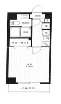 ユリカロゼAZEST川口(1K/3階)の間取り写真