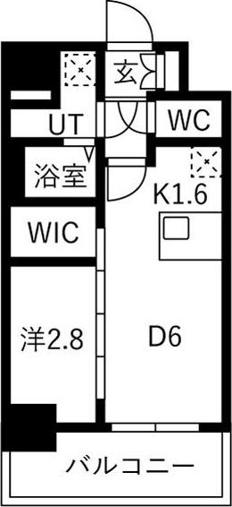 メイクスアート名古屋リニアFRONT(1DK/8階)の間取り写真