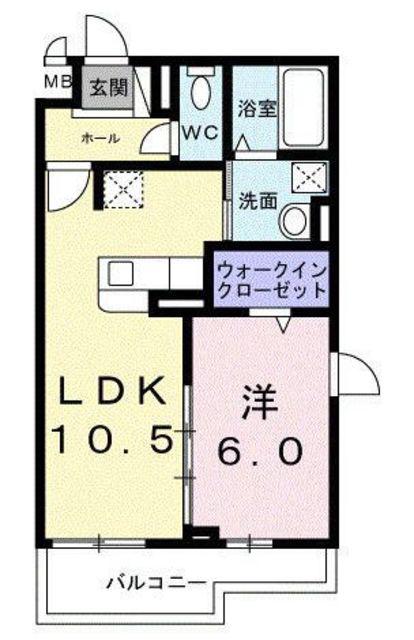 メゾンSG(1LDK/3階)の間取り写真