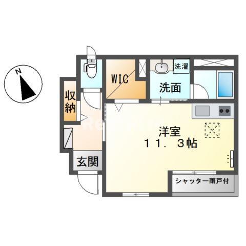 フローラ(ワンルーム/1階)の間取り写真