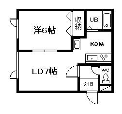 ARIGATO HOUSE I(1LDK/2階)の間取り写真