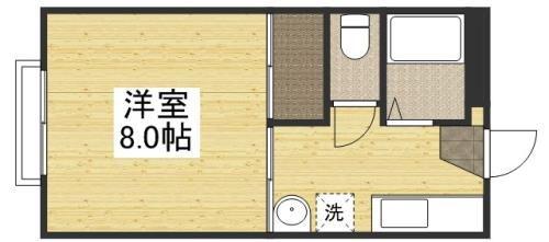 レピュート川合(1K/2階)の間取り写真
