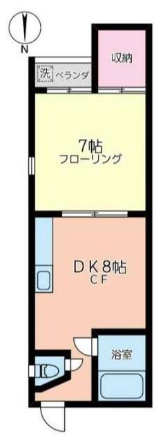横浜エイトセンタービル(1LDK/4階)の間取り写真
