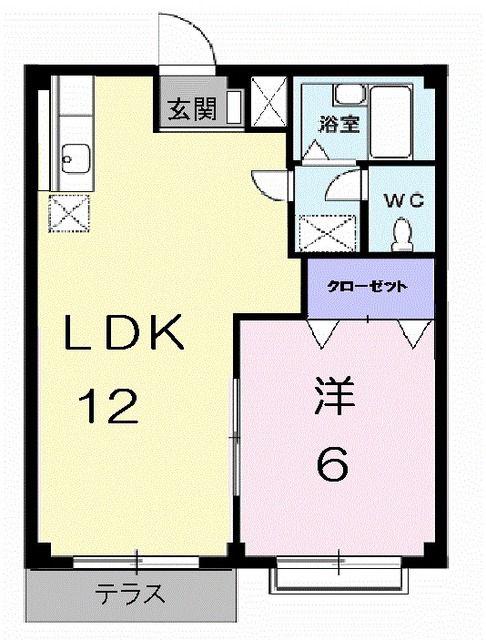 ハイツアルファー(1LDK/1階)の間取り写真