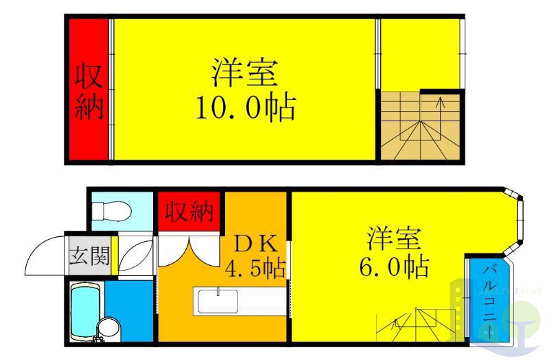 エクトII(2DK/6階)の間取り写真