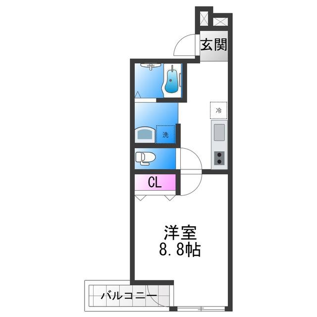 フジパレス今川公園東I番館(1K/3階)の間取り写真