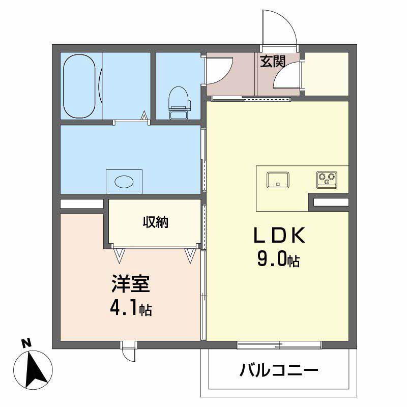 ルミナス コート(1LDK/1階)の間取り写真