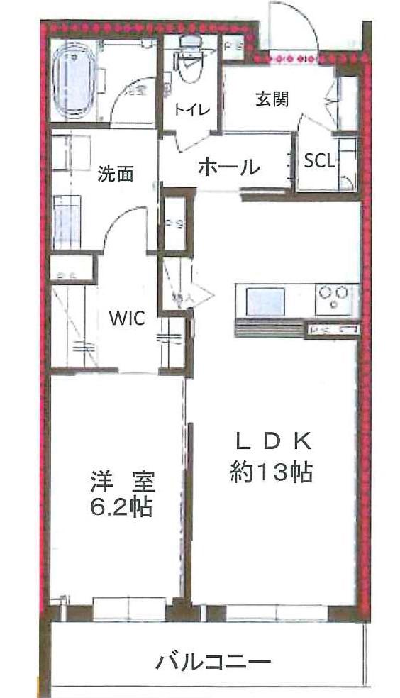 シャーメゾン晴明通(1LDK/2階)の間取り写真