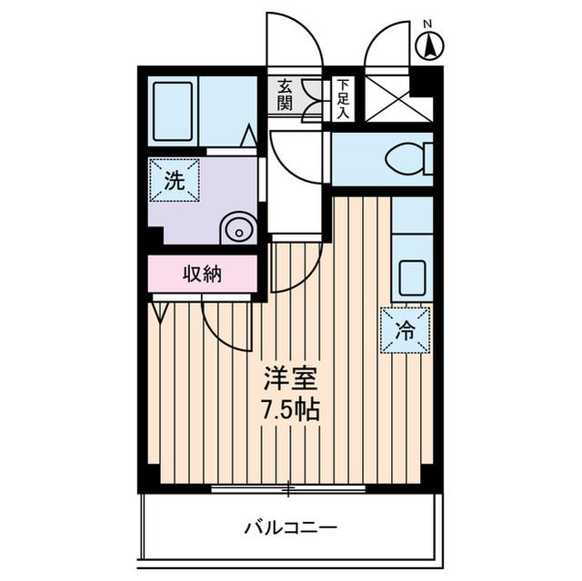 Mフラット(ワンルーム/2階)の間取り写真