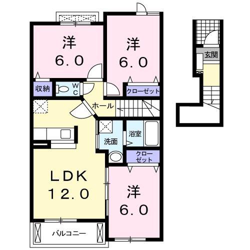 サンライズVII(3LDK/2階)の間取り写真