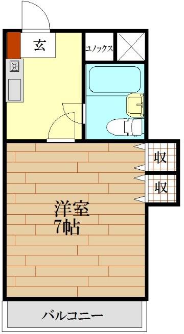 カレッジコーポ 蔵本(1K/5階)の間取り写真