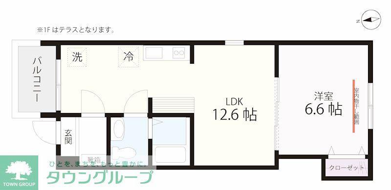 QUIET CRAB HOUSE TOGETHER 金沢八景(1LDK/1階)の間取り写真