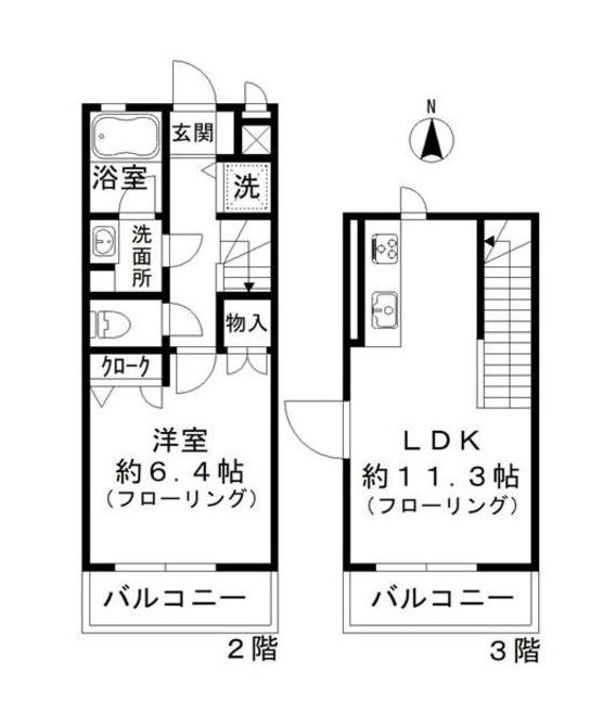 ALTALE(1LDK/2階)の間取り写真