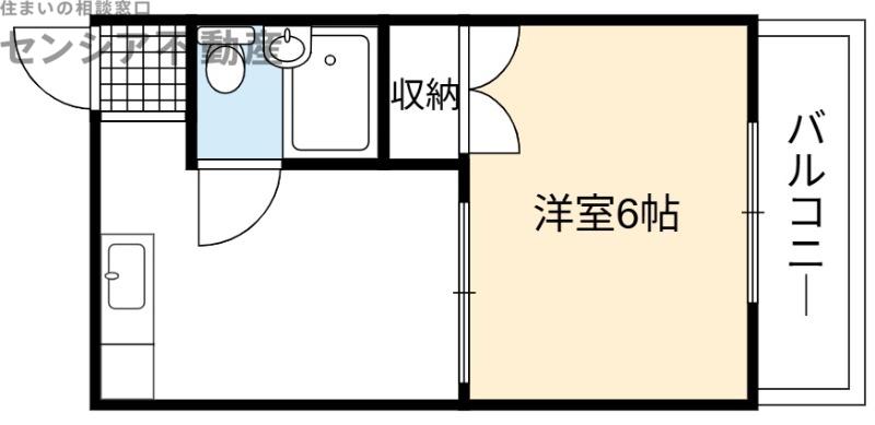 ビーナスハイツ森小路(1K/2階)の間取り写真