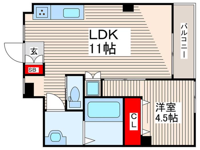 第1田中マンション(1LDK/2階)の間取り写真