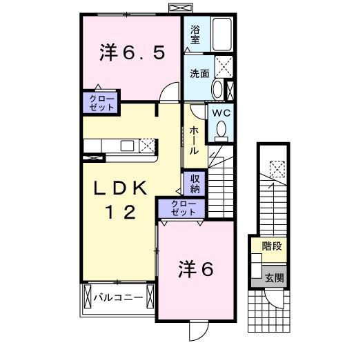 ブラヴィッシモI(2LDK/2階)の間取り写真