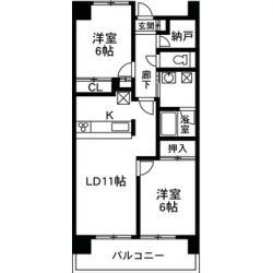 ハートフルライフIWASAI BTYPE (2SLDK/11階)の間取り写真