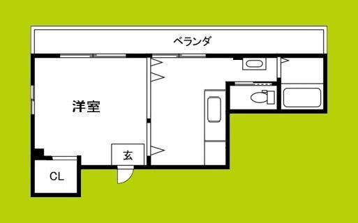 野里ビル(1K/5階)の間取り写真