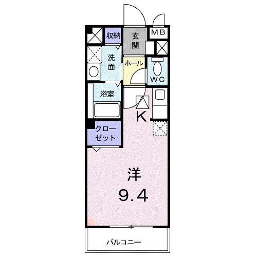 カーサ木太II(ワンルーム/1階)の間取り写真