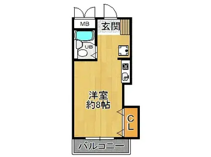 杭瀬南新町1丁目マンション(ワンルーム/2階)の間取り写真
