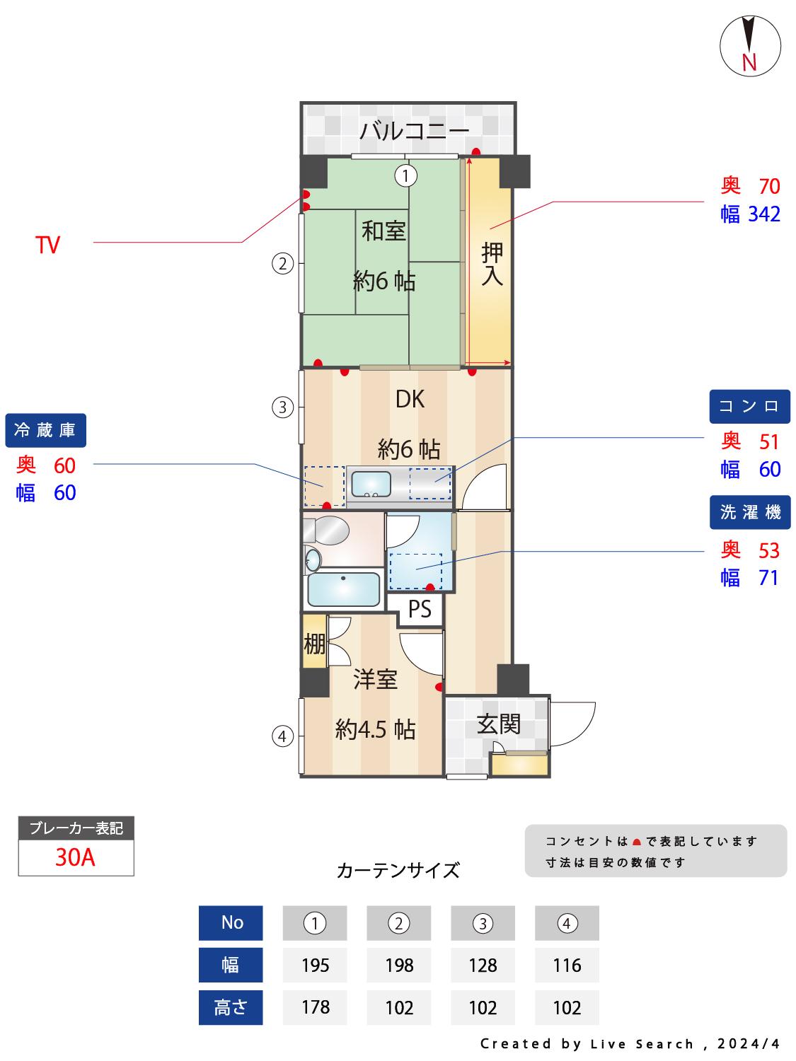 ハイライフ大久保(2DK/2階)の間取り写真