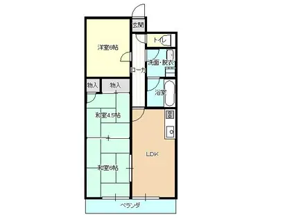 シャトル山手II(3LDK/2階)の間取り写真