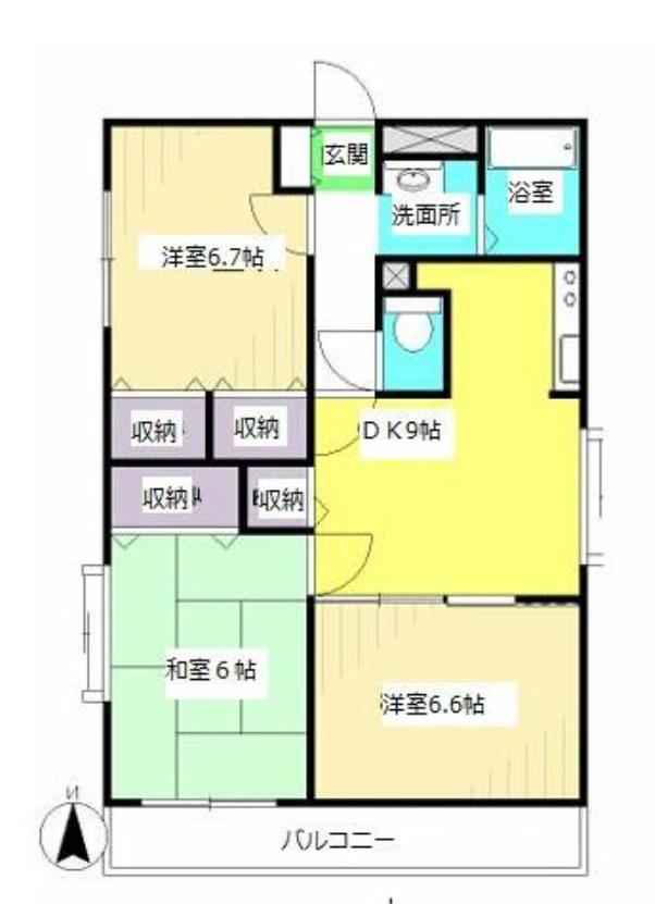 マリベールトレII(3LDK/3階)の間取り写真