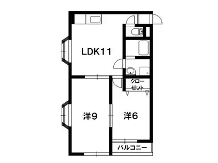ドーソン(2LDK/2階)の間取り写真