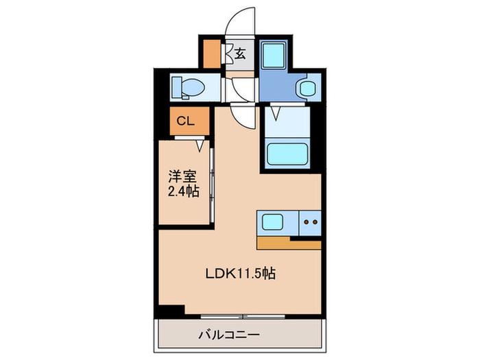 NUDGEONE.香椎駅前(1LDK/8階)の間取り写真