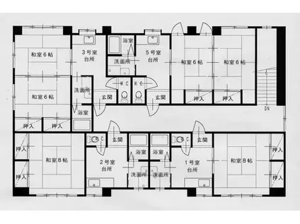 上藤島アパート(2DK/2階)の間取り写真