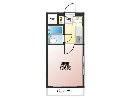坂戸宝マンション(1K/5階)の間取り写真