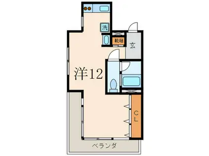 FORTUNA KAMINOGE(ワンルーム/3階)の間取り写真