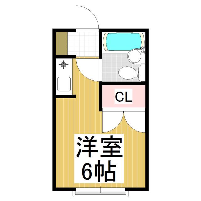 ハイツとまと(ワンルーム/2階)の間取り写真