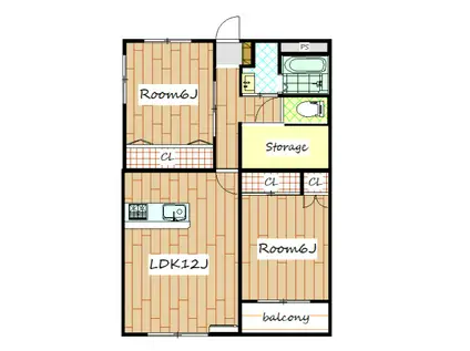 JR上越線 高崎問屋町駅 徒歩27分 5階建 築21年(2SLDK/1階)の間取り写真
