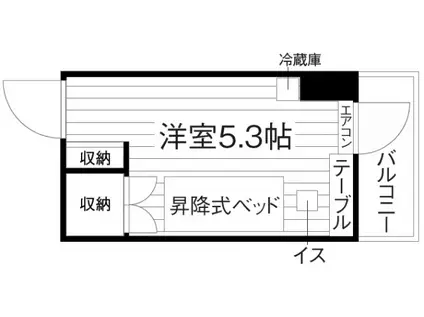 学生会館 ユニハーモニー天満橋(ワンルーム/11階)の間取り写真