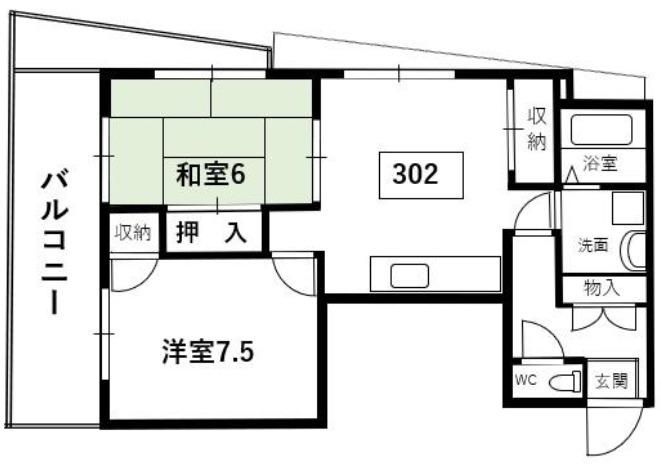 新栄プロパティー恵我之荘(2LDK/3階)の間取り写真