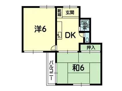 新外ハイツ(2DK/3階)の間取り写真