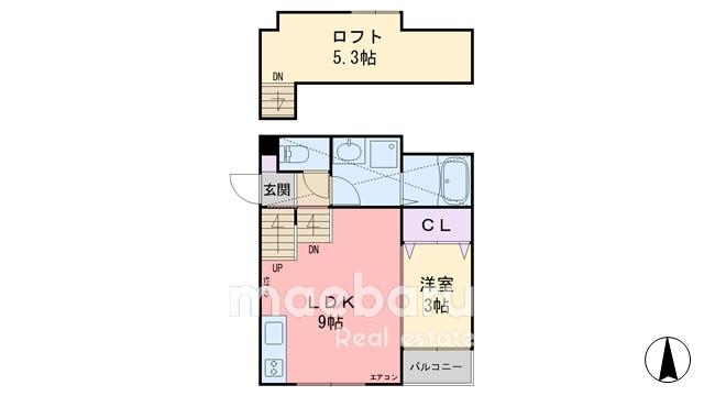 シャーンティ前原(1LDK/2階)の間取り写真